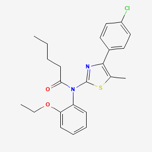 molecular formula C23H25ClN2O2S B4789672 N-[4-(4-chlorophenyl)-5-methyl-1,3-thiazol-2-yl]-N-(2-ethoxyphenyl)pentanamide 