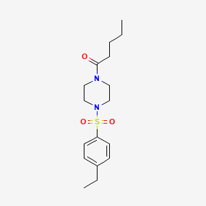 molecular formula C17H26N2O3S B4789676 1-[(4-ethylphenyl)sulfonyl]-4-pentanoylpiperazine 