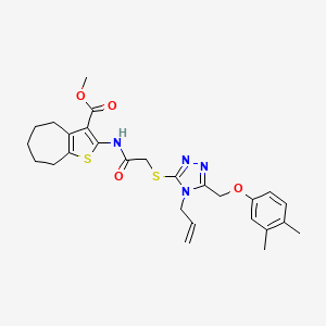 methyl 2-{[({4-allyl-5-[(3,4-dimethylphenoxy)methyl]-4H-1,2,4-triazol-3-yl}thio)acetyl]amino}-5,6,7,8-tetrahydro-4H-cyclohepta[b]thiophene-3-carboxylate