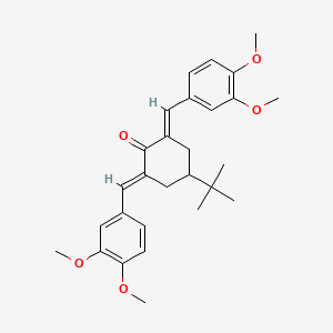 (2E,6E)-4-tert-butyl-2,6-bis[(3,4-dimethoxyphenyl)methylidene]cyclohexan-1-one