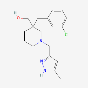 molecular formula C18H24ClN3O B4789776 {3-(3-chlorobenzyl)-1-[(3-methyl-1H-pyrazol-5-yl)methyl]-3-piperidinyl}methanol 