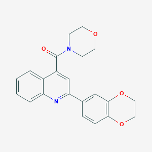 molecular formula C22H20N2O4 B4789802 2-(2,3-dihydro-1,4-benzodioxin-6-yl)-4-(4-morpholinylcarbonyl)quinoline 