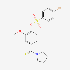 2-methoxy-4-(1-pyrrolidinylcarbonothioyl)phenyl 4-bromobenzenesulfonate