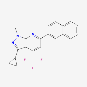 3-cyclopropyl-1-methyl-6-(2-naphthyl)-4-(trifluoromethyl)-1H-pyrazolo[3,4-b]pyridine