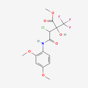 molecular formula C14H15ClF3NO6 B4789866 methyl 3-chloro-4-[(2,4-dimethoxyphenyl)amino]-2-hydroxy-4-oxo-2-(trifluoromethyl)butanoate 