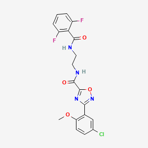 3-(5-chloro-2-methoxyphenyl)-N-{2-[(2,6-difluorobenzoyl)amino]ethyl}-1,2,4-oxadiazole-5-carboxamide