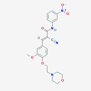 2-cyano-3-{3-methoxy-4-[2-(4-morpholinyl)ethoxy]phenyl}-N-(3-nitrophenyl)acrylamide