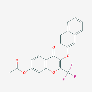 3-(2-naphthyloxy)-4-oxo-2-(trifluoromethyl)-4H-chromen-7-yl acetate