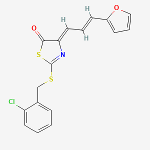 molecular formula C17H12ClNO2S2 B4789903 2-[(2-chlorobenzyl)thio]-4-[3-(2-furyl)-2-propen-1-ylidene]-1,3-thiazol-5(4H)-one 