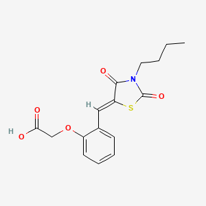 molecular formula C16H17NO5S B4789950 {2-[(3-butyl-2,4-dioxo-1,3-thiazolidin-5-ylidene)methyl]phenoxy}acetic acid 