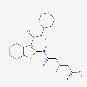 molecular formula C21H30N2O4S B4789976 5-({3-[(cyclohexylamino)carbonyl]-4,5,6,7-tetrahydro-1-benzothien-2-yl}amino)-3-methyl-5-oxopentanoic acid 