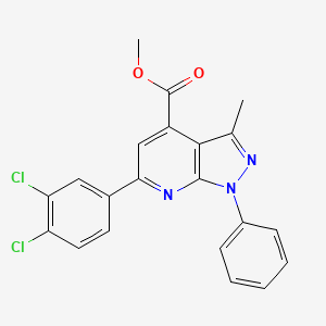 molecular formula C21H15Cl2N3O2 B4789991 methyl 6-(3,4-dichlorophenyl)-3-methyl-1-phenyl-1H-pyrazolo[3,4-b]pyridine-4-carboxylate 