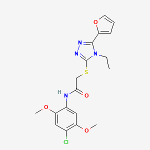 N-(4-chloro-2,5-dimethoxyphenyl)-2-{[4-ethyl-5-(2-furyl)-4H-1,2,4-triazol-3-yl]thio}acetamide