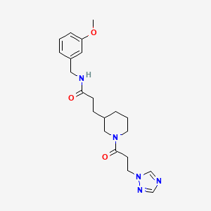 N-(3-methoxybenzyl)-3-{1-[3-(1H-1,2,4-triazol-1-yl)propanoyl]-3-piperidinyl}propanamide