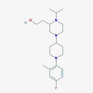 molecular formula C21H34FN3O B4790043 2-{4-[1-(4-fluoro-2-methylphenyl)-4-piperidinyl]-1-isopropyl-2-piperazinyl}ethanol 