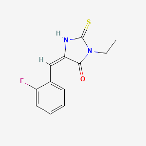 3-ethyl-5-(2-fluorobenzylidene)-2-mercapto-3,5-dihydro-4H-imidazol-4-one