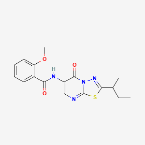 molecular formula C17H18N4O3S B4790057 N-(2-sec-butyl-5-oxo-5H-[1,3,4]thiadiazolo[3,2-a]pyrimidin-6-yl)-2-methoxybenzamide 