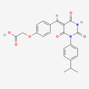 molecular formula C22H20N2O6 B4790065 (4-{[1-(4-isopropylphenyl)-2,4,6-trioxotetrahydro-5(2H)-pyrimidinylidene]methyl}phenoxy)acetic acid 