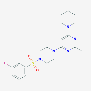 4-{4-[(3-fluorophenyl)sulfonyl]-1-piperazinyl}-2-methyl-6-(1-piperidinyl)pyrimidine