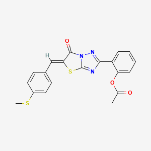 molecular formula C20H15N3O3S2 B4790075 2-{5-[4-(methylthio)benzylidene]-6-oxo-5,6-dihydro[1,3]thiazolo[3,2-b][1,2,4]triazol-2-yl}phenyl acetate 