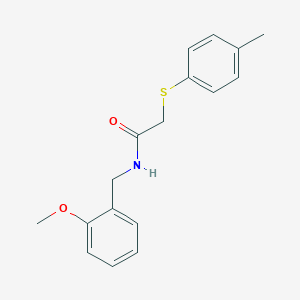 molecular formula C17H19NO2S B479009 N-(2-methoxybenzyl)-2-[(4-methylphenyl)sulfanyl]acetamide CAS No. 380210-63-9