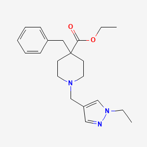 molecular formula C21H29N3O2 B4790108 ethyl 4-benzyl-1-[(1-ethyl-1H-pyrazol-4-yl)methyl]-4-piperidinecarboxylate 