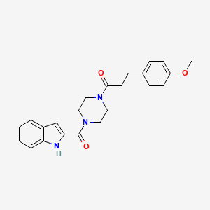 molecular formula C23H25N3O3 B4790141 2-({4-[3-(4-methoxyphenyl)propanoyl]-1-piperazinyl}carbonyl)-1H-indole 