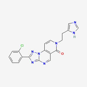 molecular formula C19H14ClN7O B4790145 2-(2-chlorophenyl)-7-[2-(1H-imidazol-4-yl)ethyl]pyrido[3,4-e][1,2,4]triazolo[1,5-a]pyrimidin-6(7H)-one 