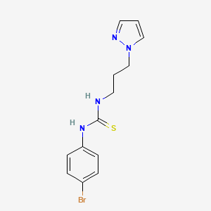 molecular formula C13H15BrN4S B4790163 N-(4-bromophenyl)-N'-[3-(1H-pyrazol-1-yl)propyl]thiourea 