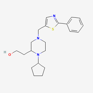 2-{1-cyclopentyl-4-[(2-phenyl-1,3-thiazol-5-yl)methyl]-2-piperazinyl}ethanol