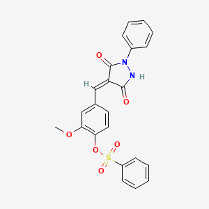 4-[(3,5-dioxo-1-phenyl-4-pyrazolidinylidene)methyl]-2-methoxyphenyl benzenesulfonate