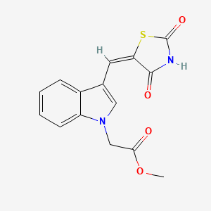 methyl {3-[(2,4-dioxo-1,3-thiazolidin-5-ylidene)methyl]-1H-indol-1-yl}acetate