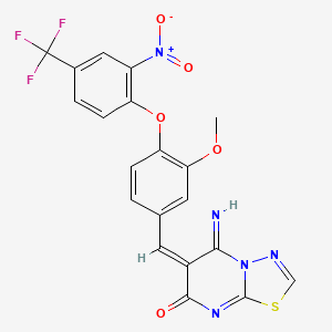 5-imino-6-{3-methoxy-4-[2-nitro-4-(trifluoromethyl)phenoxy]benzylidene}-5,6-dihydro-7H-[1,3,4]thiadiazolo[3,2-a]pyrimidin-7-one