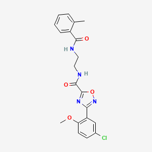 3-(5-chloro-2-methoxyphenyl)-N-{2-[(2-methylbenzoyl)amino]ethyl}-1,2,4-oxadiazole-5-carboxamide