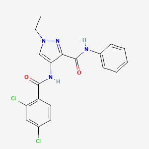 molecular formula C19H16Cl2N4O2 B4790307 4-[(2,4-dichlorobenzoyl)amino]-1-ethyl-N-phenyl-1H-pyrazole-3-carboxamide 