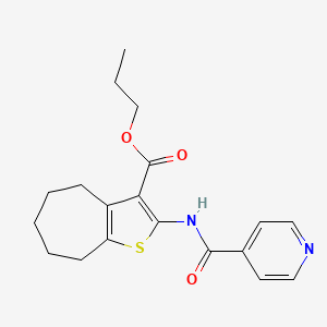 propyl 2-(isonicotinoylamino)-5,6,7,8-tetrahydro-4H-cyclohepta[b]thiophene-3-carboxylate