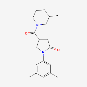 molecular formula C19H26N2O2 B4790329 1-(3,5-dimethylphenyl)-4-[(3-methyl-1-piperidinyl)carbonyl]-2-pyrrolidinone 