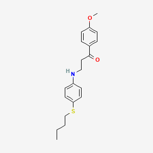 molecular formula C20H25NO2S B4790341 3-{[4-(butylthio)phenyl]amino}-1-(4-methoxyphenyl)-1-propanone 