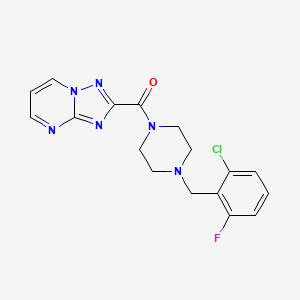 molecular formula C17H16ClFN6O B4790345 2-{[4-(2-chloro-6-fluorobenzyl)-1-piperazinyl]carbonyl}[1,2,4]triazolo[1,5-a]pyrimidine 