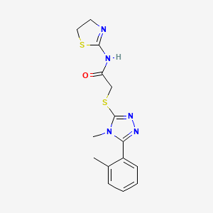 N-(4,5-dihydro-1,3-thiazol-2-yl)-2-{[4-methyl-5-(2-methylphenyl)-4H-1,2,4-triazol-3-yl]thio}acetamide