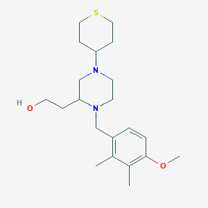 molecular formula C21H34N2O2S B4790371 2-[1-(4-methoxy-2,3-dimethylbenzyl)-4-(tetrahydro-2H-thiopyran-4-yl)-2-piperazinyl]ethanol 