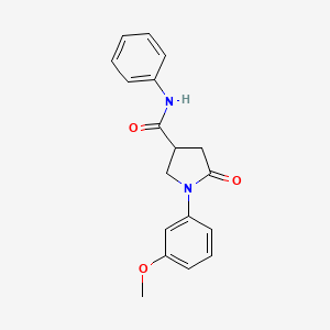 molecular formula C18H18N2O3 B4790376 1-(3-methoxyphenyl)-5-oxo-N-phenyl-3-pyrrolidinecarboxamide 