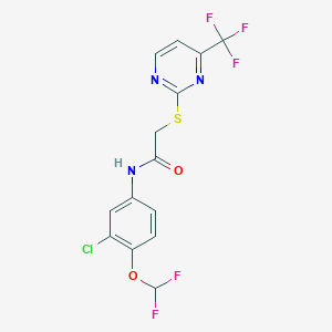 N-[3-chloro-4-(difluoromethoxy)phenyl]-2-{[4-(trifluoromethyl)-2-pyrimidinyl]thio}acetamide