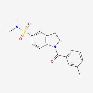 molecular formula C18H20N2O3S B4790392 N,N-dimethyl-1-(3-methylbenzoyl)-5-indolinesulfonamide 