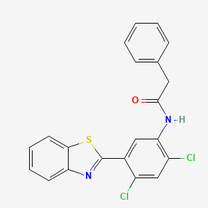 molecular formula C21H14Cl2N2OS B4790418 N-[5-(1,3-benzothiazol-2-yl)-2,4-dichlorophenyl]-2-phenylacetamide 