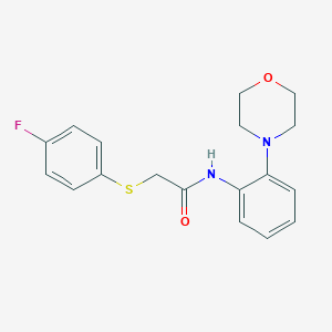 molecular formula C18H19FN2O2S B479042 2-[(4-fluorophenyl)sulfanyl]-N-[2-(4-morpholinyl)phenyl]acetamide CAS No. 723738-82-7