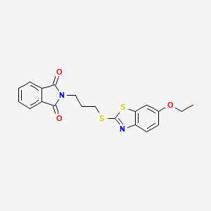 molecular formula C20H18N2O3S2 B4790422 2-{3-[(6-ethoxy-1,3-benzothiazol-2-yl)thio]propyl}-1H-isoindole-1,3(2H)-dione 