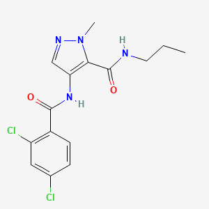 molecular formula C15H16Cl2N4O2 B4790430 4-[(2,4-dichlorobenzoyl)amino]-1-methyl-N-propyl-1H-pyrazole-5-carboxamide 