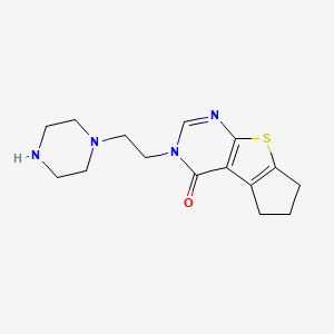 molecular formula C15H20N4OS B4790438 3-(2-piperazin-1-ylethyl)-3,5,6,7-tetrahydro-4H-cyclopenta[4,5]thieno[2,3-d]pyrimidin-4-one 