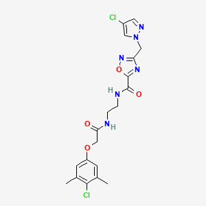 N-(2-{[(4-chloro-3,5-dimethylphenoxy)acetyl]amino}ethyl)-3-[(4-chloro-1H-pyrazol-1-yl)methyl]-1,2,4-oxadiazole-5-carboxamide